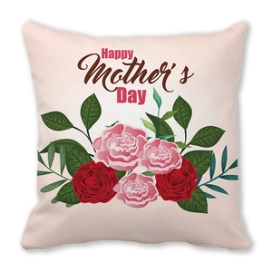 Détail du texte Happy Mother's Day et imprimé de roses sur taie d'oreiller en peau de pêche