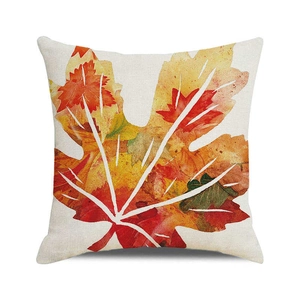 Housse de coussin décorative à motif de feuille d'érable d'automne pour canapé de salon