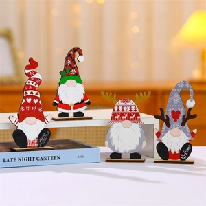 Wooden Christmas Gnome Tabletop Ornament Nordic Faceless Old Man Desktop Decorations For Holiday Home Party Xmas Decor
