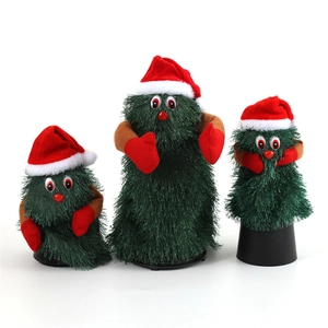 Drei musikalische tanzende Weihnachtsbaum-Plüschpuppen mit roten Hüten und Handschuhen