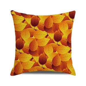 Fall autumn maple leaves pattern throw pillow cover with warm seasonal forest leaf design