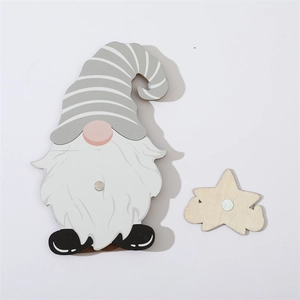 Décoration de table gnome de Noël en bois avec accessoire étoile magnétique festive