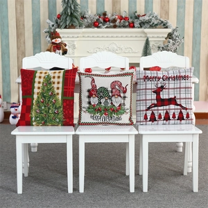 Christmas Cushion Cover Cotton Linen Santa Claus Snowman Gnome Reindeer Plaid Festive Home Sofa Decoration Pillowcase