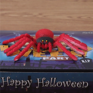 Giocattolo ragno rosso realistico per Halloween, set da 24 pezzi per decorazioni