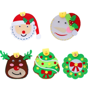 Borsa a Tracolla in Feltro Fai-da-te di Natale Kit Artigianale per Bambini Babbo Natale Pupazzo di Neve Renna Albero Regalo Giocattolo Educativo