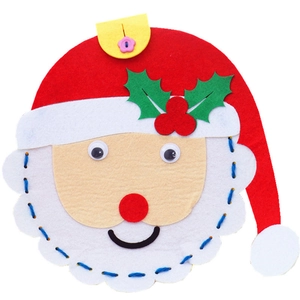 Borsa a tracolla natalizia in feltro fai-da-te con Babbo Natale per lavoretti creativi