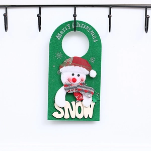Christmas snowman door hanging ornament with SNOW wooden letters and Merry Christmas text