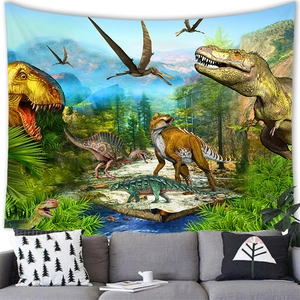 Ταπετσαρία τοίχου με δεινόσαυρους T-Rex και πτερόσαυρους για διακόσμηση δωματίου