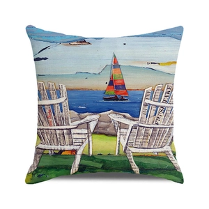 Makro-Detail von Sommer-Strand-Ölgemälde Kissenbezug mit künstlerischem Sessel-Druck