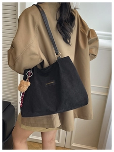 Borsa tote grande in corduroy casual da donna per lavoro borsa a spalla nuova