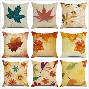 Thanksgiving Herfst Bos Bladeren Kussenhoes Linnen Look Bank Decor Decoratieve Kussenhoes Home Vierkante Sierkussenhoes