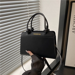 Women Fashion PU Leather Canvas Handbag Shoulder Bag Large Capacity Crossbody Bag With Knotted Handle For Daily Office