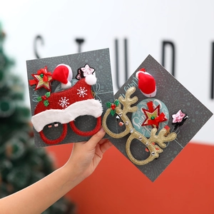 Accessoires Noël Lunettes Et Barrettes Et Serre Têtes Paillettes Bois De Renne Chapeau De Père Noël Pour Enfants Nouveauté