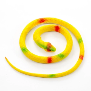 70cm realistic rubber snake prank toy with yellow scales and red green spots