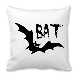 Square Halloween bat decorative throw pillow cover for sofa with peach skin fabric texture