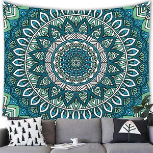 Bohemian mandala wall tapestry with geometric floral patterns for home wall decor