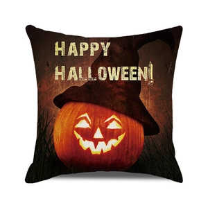 Halloween kussensloop met pompoen jack-o'-lantern en vintage toenaarshoed design