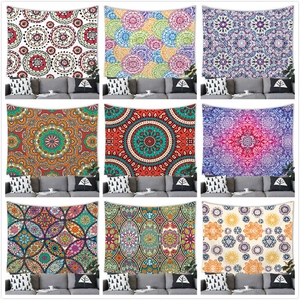 Bohemian Mandala Wall Hanging Tapestry Polyester Fabric Ethnic Hippie Wall Decor For Living Room Bedroom Dorm Background