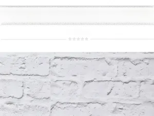 Detailed macro view of 3D white brick wall sticker with textured surface patterns