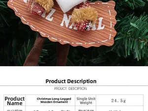 Close-up of wooden Christmas sign with plaid fabric trim and festive holiday decor