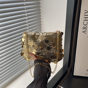Fashion Sequin Shoulder Bag For Women Shiny Y2K Chain Crossbody Bag Sparkly Evening Purse For Party Wedding Clutch Bag