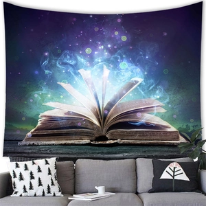 Fantasie Zauberbuch Planet Wandteppich Wandbehang für Wohnzimmer und Schlafzimmer Deko