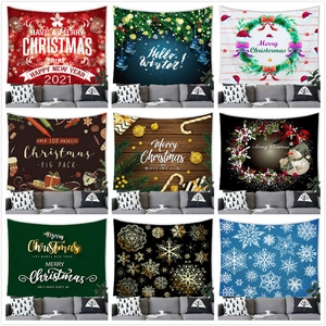 Vrolijk Kerstfeest Sneeuwpop Wandtapijt Polyester Perzikhuid Kort Pluche Wintervakantie Feestelijke Huisfeest Decoratie