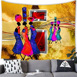 African tribal women abstract tapestry wall hanging for modern living room decor