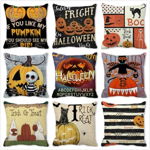 Happy Halloween Pumpkin Ghost Skull Print Cushion Cover Decorative Pillowcase For Home Sofa Party Decor Supplies