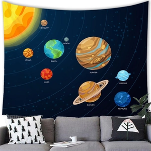 Solar System Solar System tapestry for wall hanging with planets on blue galaxy background