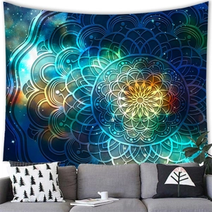 Deep space mandala tapestry with starry galaxy pattern for wall decor in living room