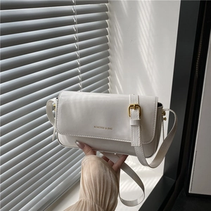 Small Square Shoulder Bag Glossy PU Leather Women Urban Simple Crossbody Bag With Letter Decor Solid Color Flap Purse