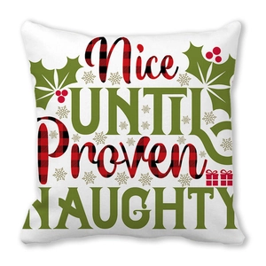 Housse de coussin de Noël en velours peau de pêche avec imprimé festif coloré