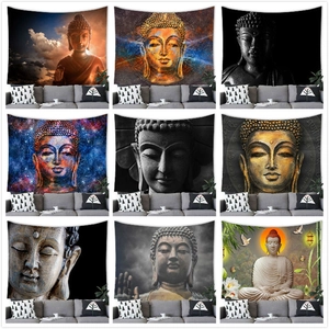 Zen Buddha Mandala Wall Tapestry Polyester Fabric Art Hanging Blanket For Meditation Yoga Home Living Room Bedroom Decoration