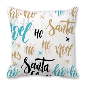 Housse de coussin de Noël en peau de pêche avec motifs colorés Santa et Noel élégants
