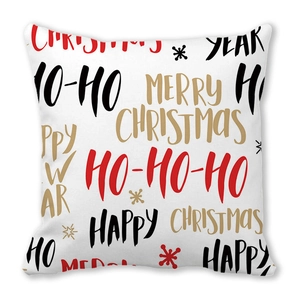 Housse de coussin de Noël minimaliste avec typographie festive Merry Christmas en blanc