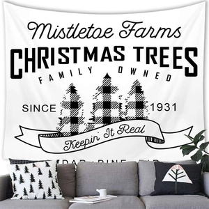 Mistletoe Farms Christmas tree tapestry wall hanging for festive living room decor