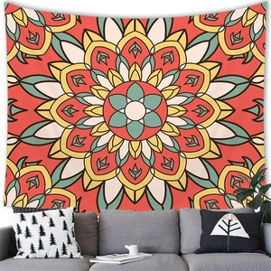 Tenture murale mandala bohème fleurie pour décoration intérieure de salon
