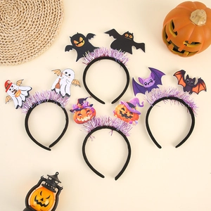 Halloween Pumpkin Ghost Bat Headband Funny Party Cosplay Props Novelty Costume Headwear Accessories For Kids Adults