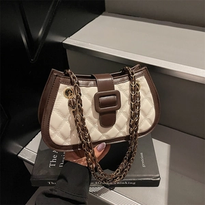 Borsa A Spalla Trapuntata A Rombi Da Donna Catena Pelle PU Fibbia Quadrata Moda Tracolla Borsa Da Sottobraccio