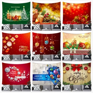 Tapiz de Navidad para Pared Diseño Muñeco de Nieve Árbol de Navidad Copo de Nieve Tela Poliéster Decoración Hogar Fondo para Sala Dormitorio Fiesta