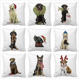 Weihnachten Haustier Hund Katze Muster Pfirsichhaut Kissenbezug Quadratisch Dekorative Kissenhülle Für Sofa Haus Festliche Deko