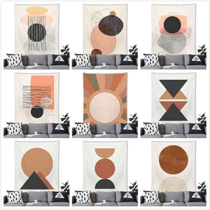 Nordic Abstract Geometric Wall Tapestry Polyester Minimalist Morandi Wall Hanging For Living Room Bedroom Home Decor