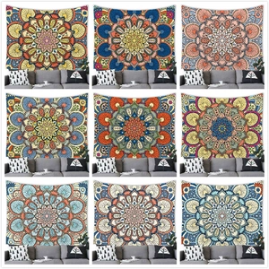 Bohemian Mandala Tapestry Colorful Geometric Wall Hanging Polyester Fabric Backdrop For Bedroom Living Room Home Decor Art