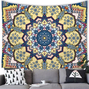 Artistic Indian mandala tapestry with geometric floral patterns for home wall decor