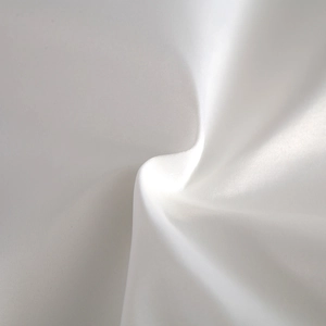 White silk satin pillow cover with tropical coconut tree pattern and glossy smooth texture