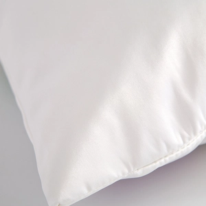 White silk satin Christmas tree pillow cover with premium stitching and soft texture
