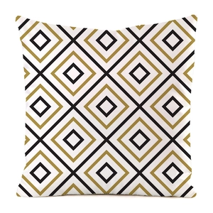 Close-up of geometric diamond pattern on faux silk square sofa cushion cover fabric
