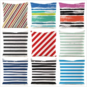 Modern Striped Satin Decorative Pillowcase Soft Square Cushion Cover For Sofa Bedroom Office Living Room Home Decor