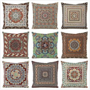 Bohemian Mandala Satin Cushion Cover Vintage Ethnic Geometric Pattern Decorative Square Throw Pillowcase For Sofa Home Decor